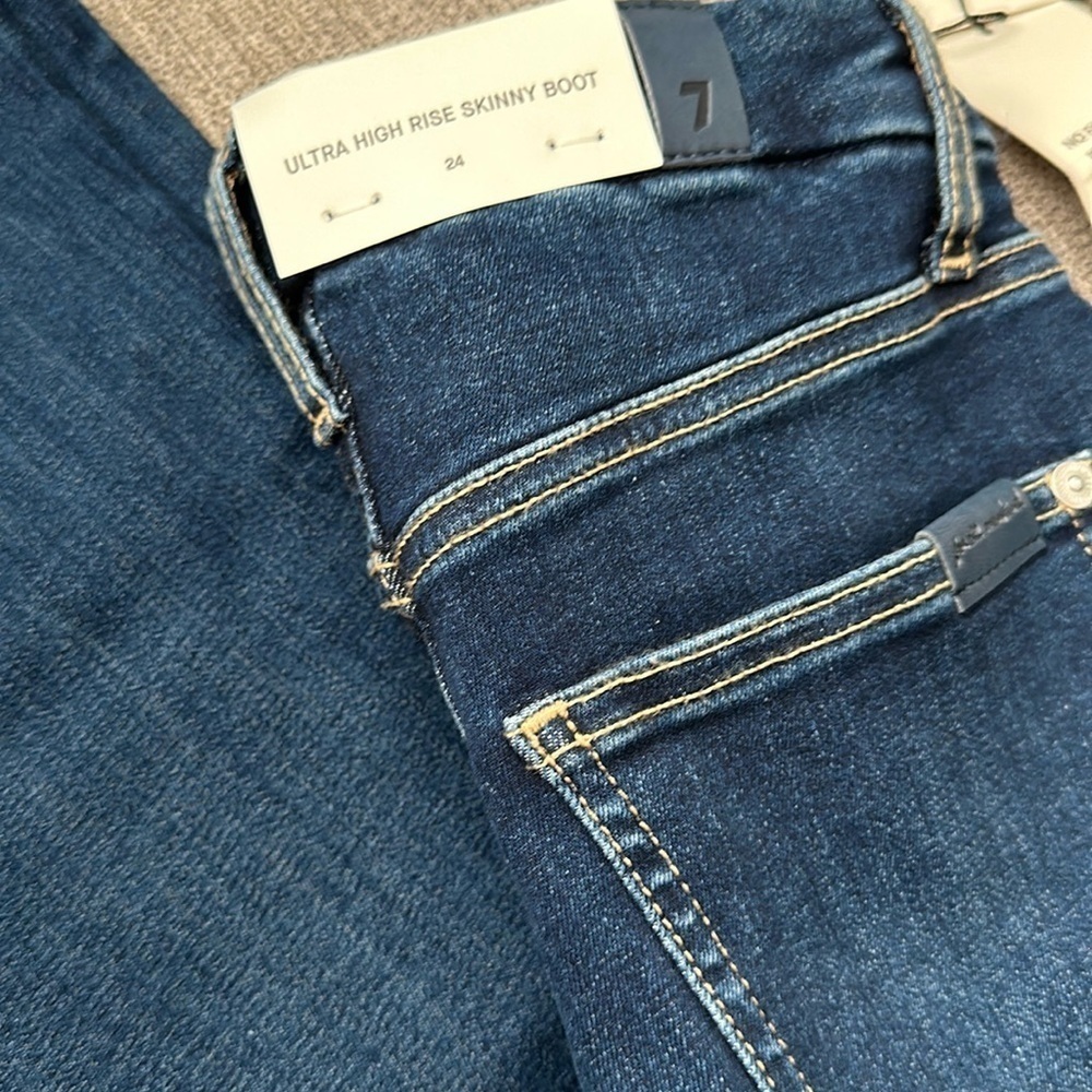 7 For All Mankind | Ultra High Rise Skinny Boot  No Filter Denim 24/32 - Picture 2 of 9